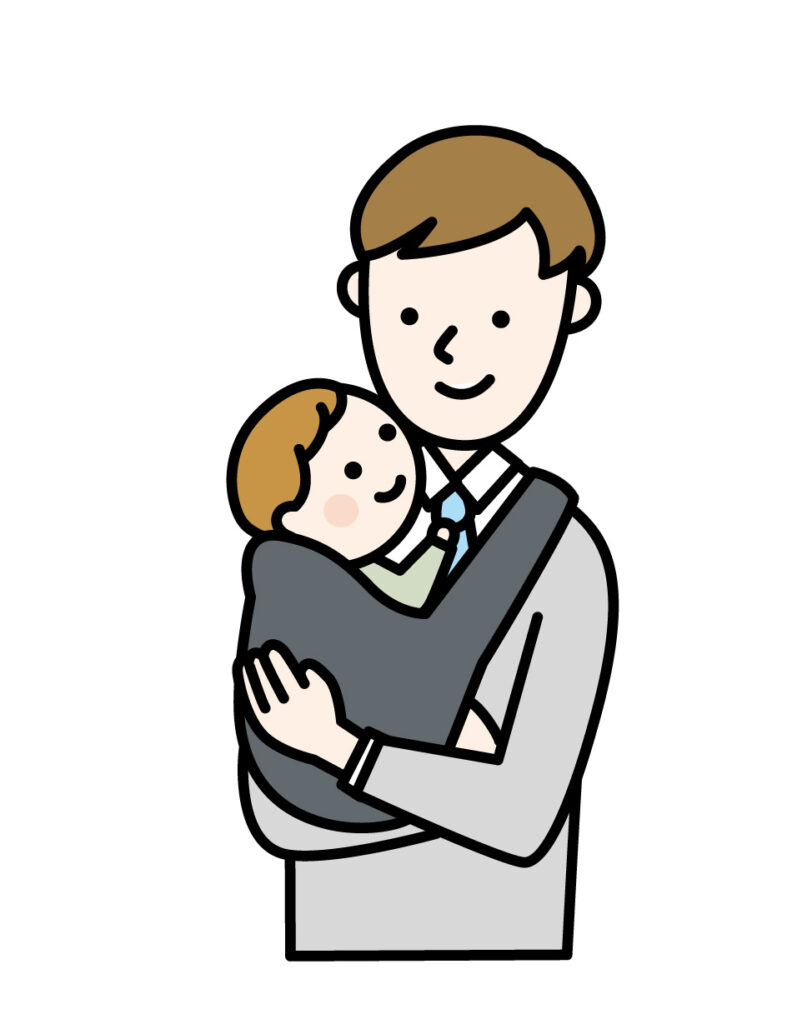 赤ちゃんを抱っこしている男性
